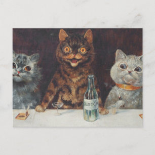 Louis Wain Smoking And Drinking Postkarte