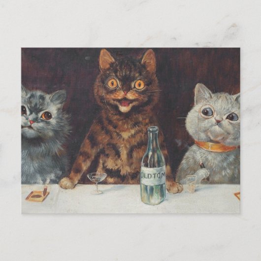 Louis Wain Smoking And Drinking Postkarte (Vorderseite)