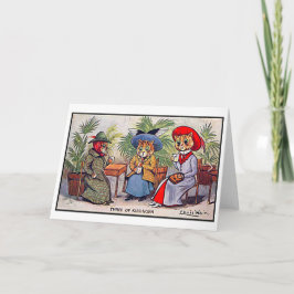 Louis Wain, Three Lady Cats, Art Dankeskarte