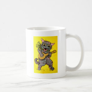 Louis Wain Ukulele-Katzen-Grafik Kaffeetasse