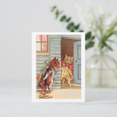 Louis Wain, Valentine Bouquet Cat, Postkarte (Stehend Vorderseite)