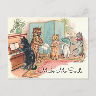 Louis Wain Victorian Cats Parlor Music circa 1903 Postkarte
