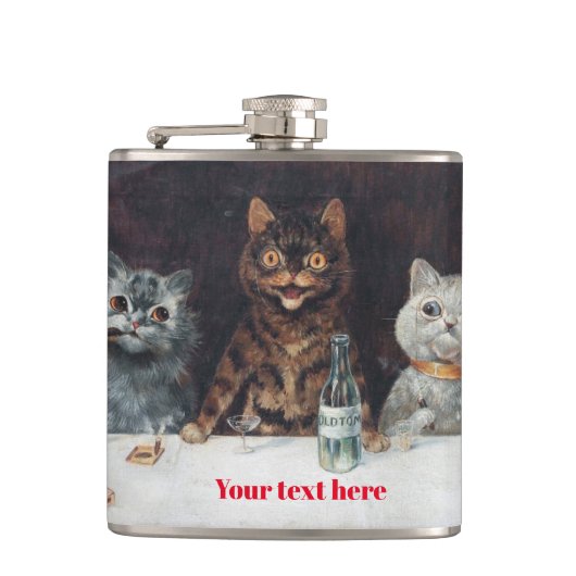 Louis Wain Vinyl Wrapped Flask Flachmann (Vorderseite)
