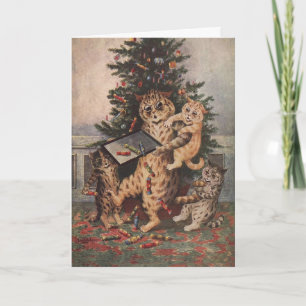 Louis Wain Weihnachten in Katzenland Karte