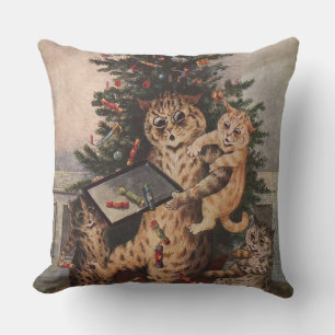 Louis Wain Weihnachten in Katzenland Kissen