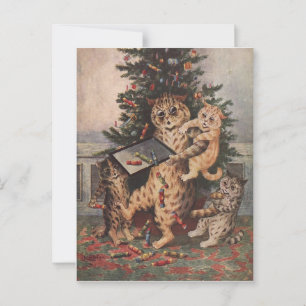 Louis Wain Weihnachten in Katzenland Postkarte