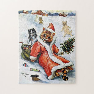 Louis Wain Weihnachten Santa Katze Puzzle