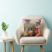 Louis Wain Weihnachtskatzen Vintage Viktorianische Kissen (Stuhl )