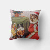 Louis Wain Weihnachtskatzen Vintage Viktorianische Kissen (Rückseite)