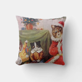 Louis Wain Weihnachtskatzen Vintage Viktorianische Kissen