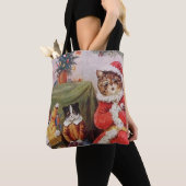Louis Wain Weihnachtskatzen Vintage Viktorianische Tasche (Von Nahem)