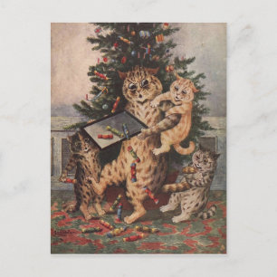 Louis Wain Weihnachtszeit in Katzenland Feiertagspostkarte