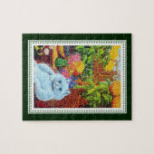 Louis Wain - weiße anthropomorphe Katze mit Blume Puzzle (Horizontal)