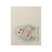 Louis Wain White cat mit einem Fan CC0038 Notizblock (Rotiert)