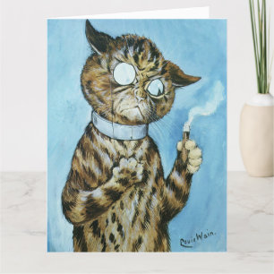 LOUIS WAIN ZIGARRE KATZE VATERTAGSKARTE DANKESKARTE