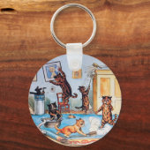 LOUIS WAIN'S FUNNY SPRING CLEANING CATS SCHLÜSSELANHÄNGER (Vorderseite)