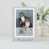 Louis Wains Katzen in Tuxedo Abendessen Einladung (Stehend Vorderseite)