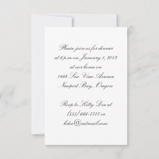 Louis Wains Katzen in Tuxedo Abendessen Einladung (Rückseite)