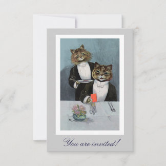Louis Wains Katzen in Tuxedo Abendessen Einladung