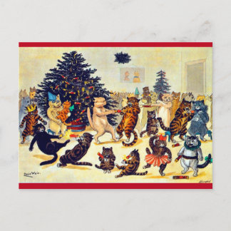 Louis Wains Katzen-Weihnachtsfeier Feiertagspostkarte