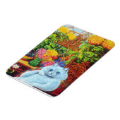Louis Wains weiße Katze im Gartensaal Magnet (Linke Seite)