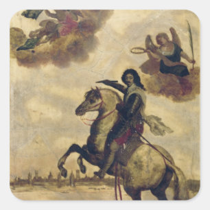 Louis XIII an der Belagerung von La Rochelle Quadratischer Aufkleber