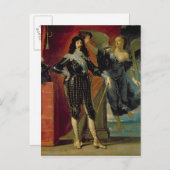 Louis XIII gekrönt vom Sieg, 1635 Postkarte (Vorne/Hinten)
