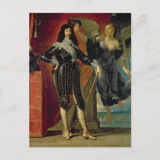 Louis XIII gekrönt vom Sieg, 1635 Postkarte (Vorderseite)