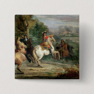 Louis XIV (1638-1715) die Belagerung eines Ci Button