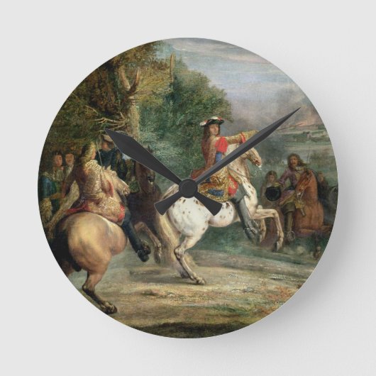 Louis XIV (1638-1715) Overseeing the Siege of a Ci Runde Wanduhr (Vorderseite)