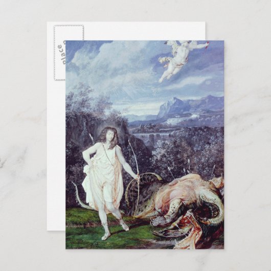 Louis XIV als Apollo, Schicht von Python Postkarte (Vorne/Hinten)