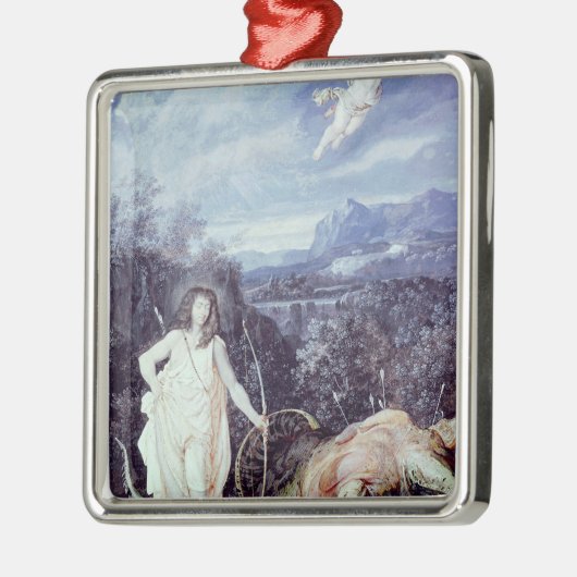 Louis XIV als Apollo, Slayer der Pythonschlange Silbernes Ornament (Links)