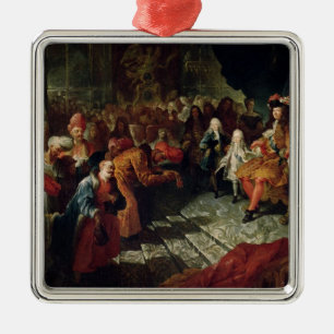 Louis XIV den persischen Botschafter empfangend Silbernes Ornament