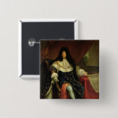 Louis XIV einen Plan des Maison Royale halten Button (Vorne & Hinten)