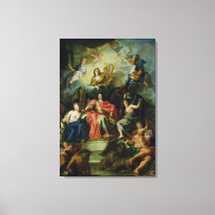 Louis XIV gekrönt durch Ruhm, c.1686 Leinwanddruck