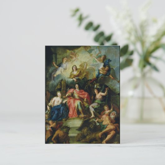 Louis XIV gekrönt von Glory, c.1686 Postkarte (Stehend Vorderseite)