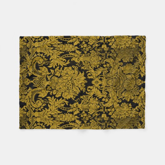 Louis XIV Golden Damask Fleecedecke (Vorderseite (Horizontal))