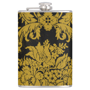 Louis XIV Goldener Damastmuster Flachmann