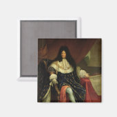 Louis XIV Holding einen Plan der Maison Royale Magnet (Vorderseite/Rückseite)