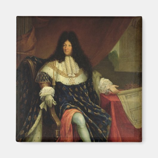 Louis XIV Holding einen Plan der Maison Royale Magnet (Vorne)