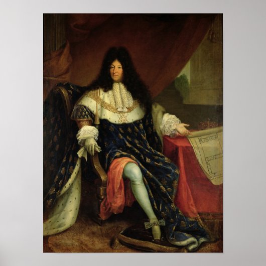 Louis XIV Holding einen Plan der Maison Royale Poster (Vorne)