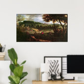 Louis XIV Hunting at Marly with a View Poster (Heimbüro)