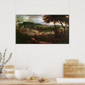 Louis XIV  Hunting at Marly with a View Poster (Küche)