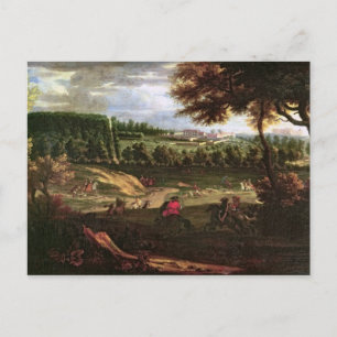 Louis XIV  Hunting at Marly with a View Postkarte