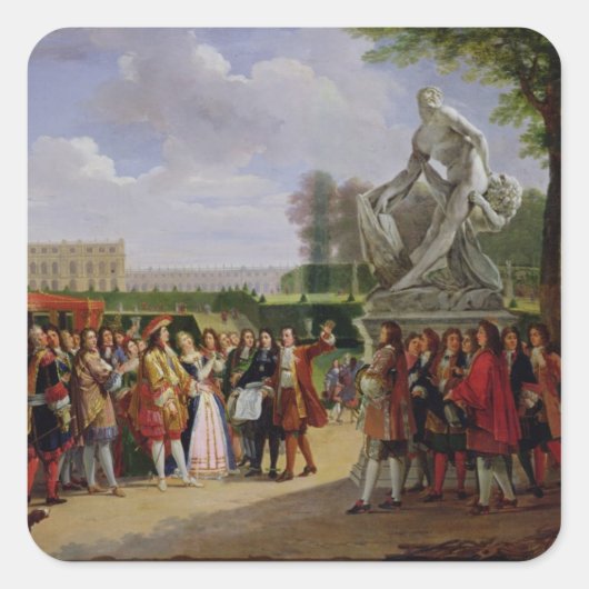 Louis XIV widmet Puget's "Milo of Quadratischer Aufkleber (Vorderseite)
