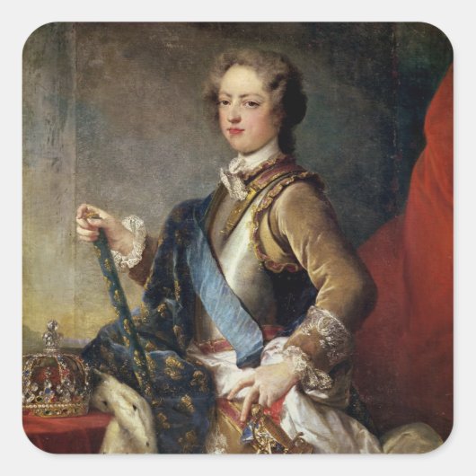 Louis XV 15 Jahre, nach 1725 Quadratischer Aufkleber (Vorderseite)