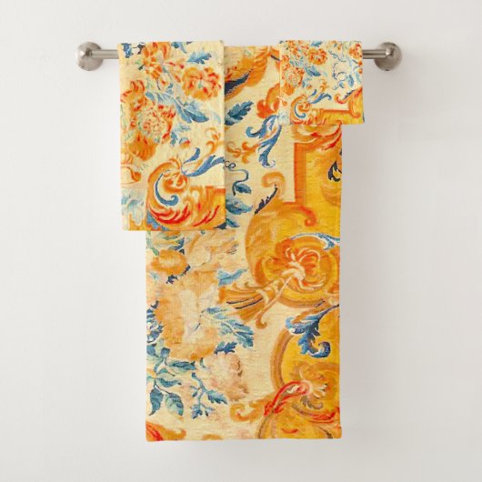 Louis XV Botanische Blume und Paisleys Badhandtuch Set (Insitu)