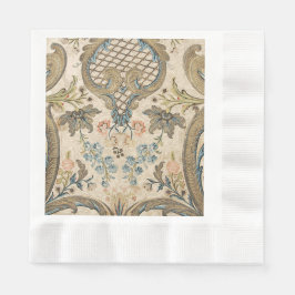 Louis XV Floral Print Coined Luncheon Napkin Serviette