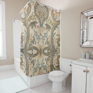 Louis XV Floral Print Eleganter Duschvorhang