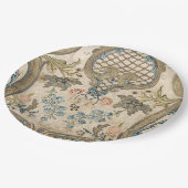 Louis XV Floral Print Paper Plate Pappteller (Schrägansicht)